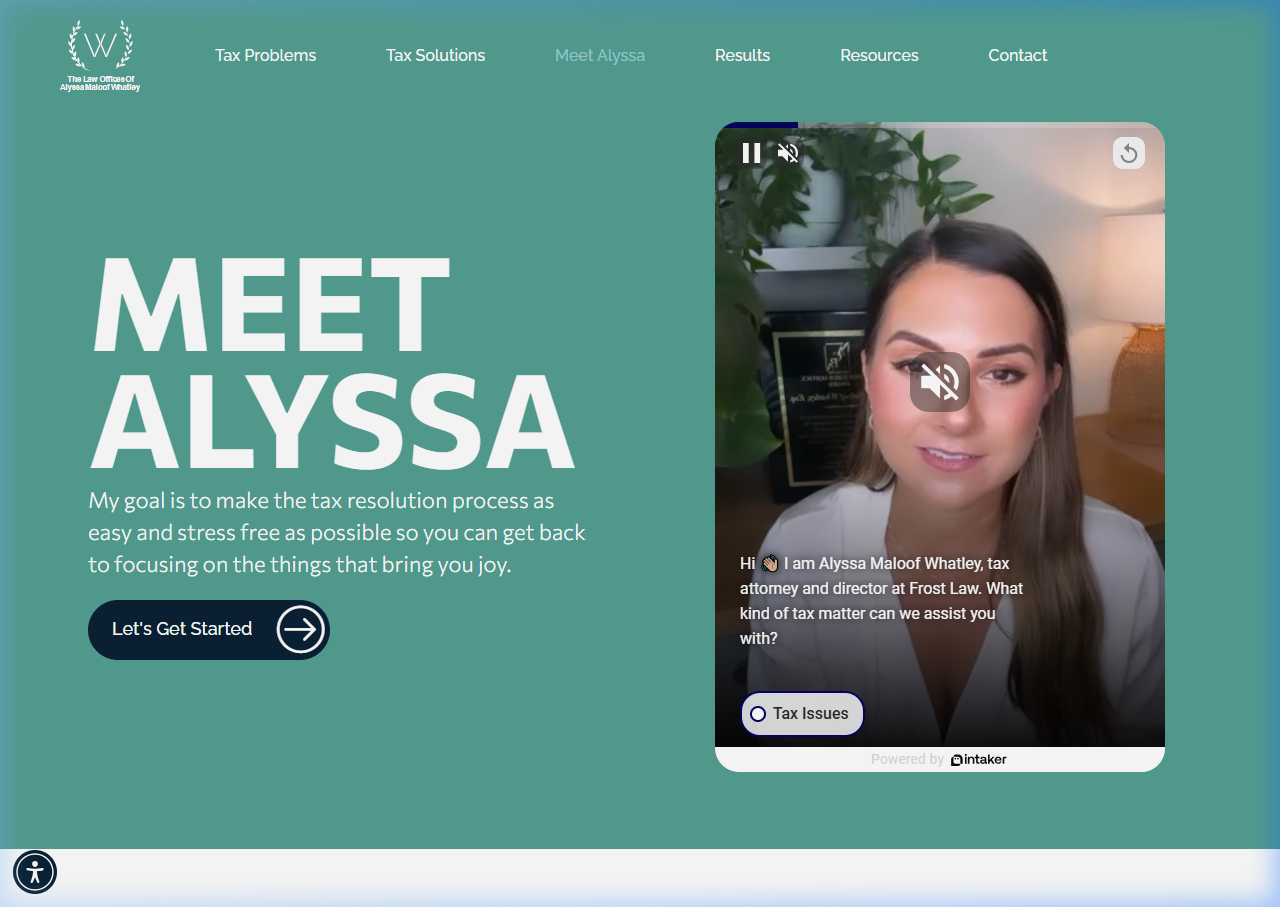 ATL Tax Lawyers website design — professional tax attorney website with authoritative dark design and clear CTA buttons