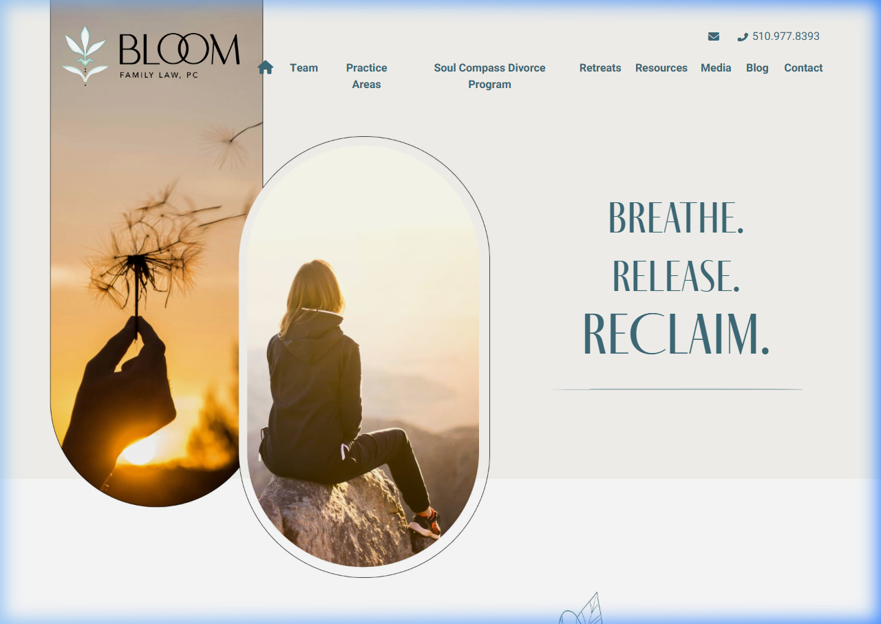 Bloom Legal Coach website design — approachable family law coaching website with warm premium aesthetic