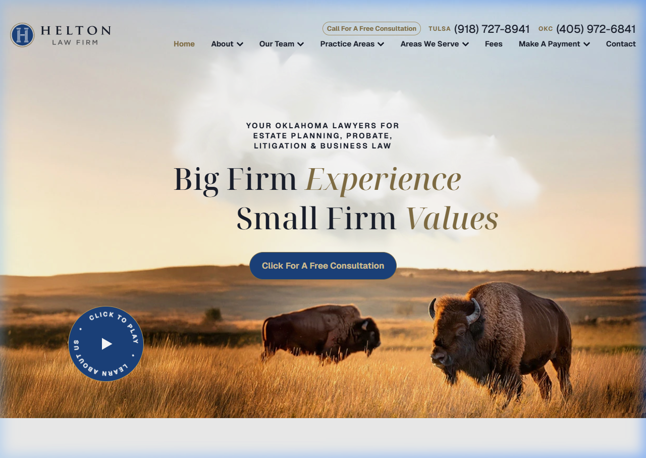Helton Law Firm website design — family law and defense attorney website with local SEO-optimized landing pages