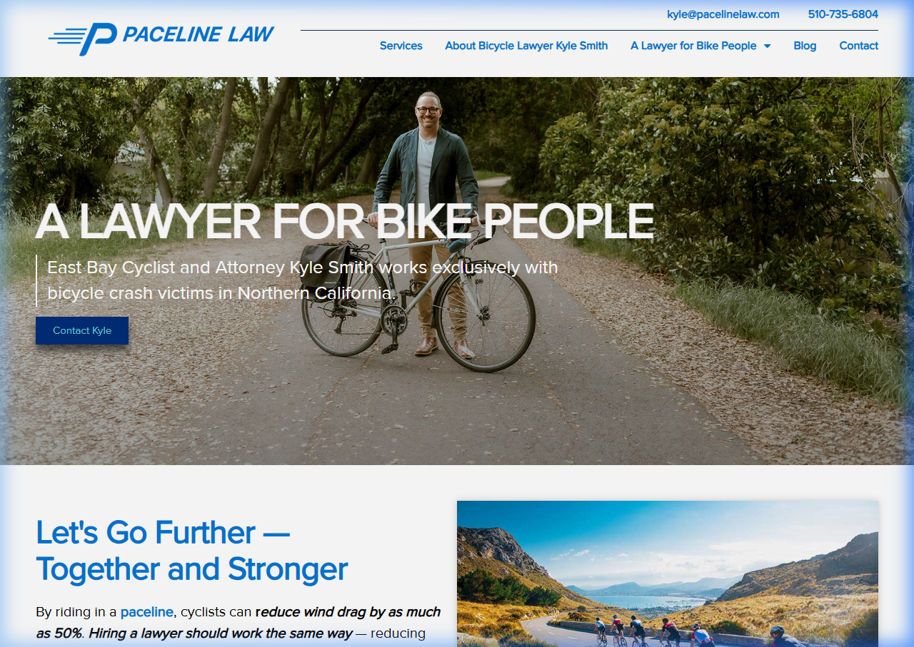 Paceline Law business law firm website design — clean corporate attorney website targeting commercial clients